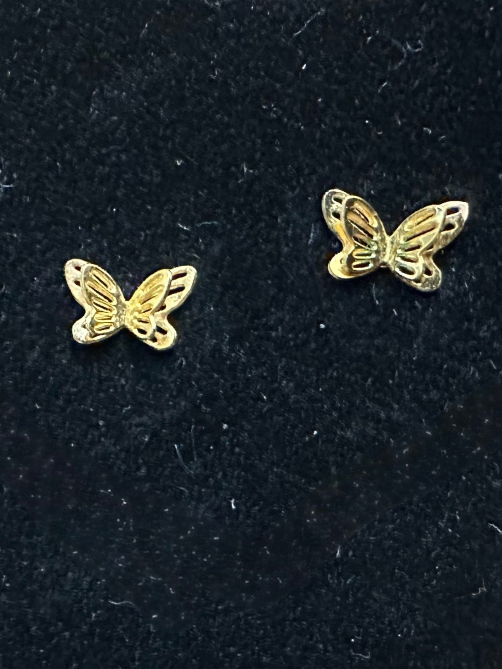 Gold-tone 3D Butterfly Stud Earrings